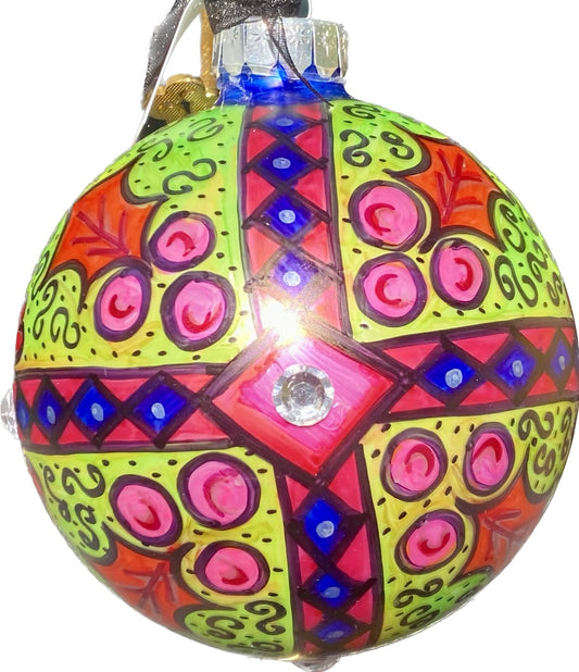 Hand Painted Glass Ornament