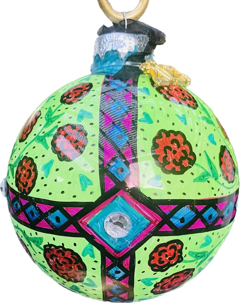 Hand Painted Glass Ornament