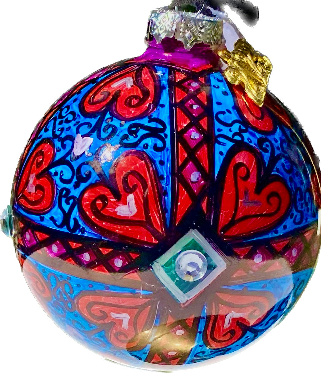 Hand Painted Glass Ornament